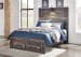 Drystan - Full Panel Bed With 2 Storage Drawers - Brown / Beige