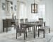Hallanden - Black / Gray - 7 Pc. - Extension Table, 4 Side Chairs, Bench, Server