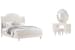 Vivienne - Queen Upholstered Panel Bed With Vanity Set - Whisper White