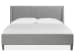 Lindon - Complete King Gray Upholstered Island Bed - Belgian Wheat