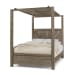 Cool Rustic - King Bed With Wood Panel Canopy - Stone Gray