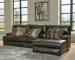 Como - 3 Piece Italian Leather Match Power Reclining Sofa / Chaise With 1 Lay Flat Reclining Seat And RSF Chaise - Chocolate