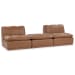 Haven - Leather 3 Piece Modular Sofa With Ottoman - Toffee Brown