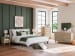Cielden - Soft Gray / Beige - 5 Pc. - Dresser,  Mirror, King Upholstered Bed With Roll Slats, 2 Nightstands