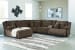 Top Tier - Chocolate - 6-Piece Reclining Sectional With Laf Press Back Chaise