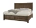 Cool Rustic - California King Mansion Bed Wih Storage Footboard - Mink