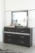 Starberry - Black - 6 Pc. - Dresser, Mirror, Queen Panel Bed with 2 Storage Drawers
