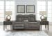 Next-Gen Durapella - Slate - Power Reclining Loveseat with Console/Adj Headrest