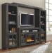 Gavelston - Black - 5 Pc. - Entertainment Center - 60" TV Stand with Fireplace Insert Glass/Stone
