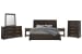 Tauren - Queen Panel Bed, 2 Open Nightstands, Double Drawer Dresser With Shaped Mirror And Drawer Chest - Coffee Bean