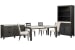 Plum Creek - Rectangular Dining Table With 2 Side Chairs, 2 Upholstered Side Chairs, Sideboard And Display Cabinet - Ravenwood Black / White