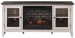Dorrinson - 60" TV Stand With Faux Firebrick Fireplace Insert - White / Black / Gray