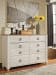Willowton - Six Drawer Dresser - Brown / Beige / White