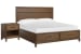 Ridgefield - Queen Panel Storage Bed With Open Nightstand - Russet