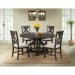 Stone - Round 5 Piece Dining Set, Round Table & 4 Chairs - Smokey Walnut