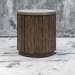 Maxfield - Wooden Drum Side Table - Dark Brown