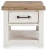 Savonport - Rectangular End Table - White / Brown