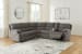 Museum - Pewter - 2-Piece Reclining Sectional With Raf Reclining Loveseat With Console