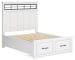 Ashbryn - White / Natural - Queen Panel Storage Bed