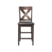 Alex - Counter Side Chair With Brown PU (Set of 2) - Espresso
