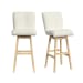 Cambrie - Upholstered Swivel Bar Stool With Boucle (Set of 2) - Beige / Natural