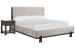 Tauren - King Upholstered Panel Bed With Open Nightstand - Coffee Bean / Beige