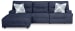Acklen Place - Navy - 3-Piece Power Reclining Sectional With LAF Power Reclining Back Chaise