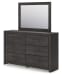 Hollivern - Dresser And Mirror - Dark Gray