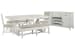 Heron Cove - Extendable Trestle Dining Table With 2 Upholstered Benches, 2 Upholstered Side Chairs And Buffet - Chalk White And Dovetail Gray