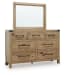 Ridgester - 6 Pc. - Dresser, Mirror, Chest, Queen Panel Bed - Light Brown
