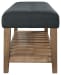 Cabellero - Charcoal/brown - Upholstered Accent Bench