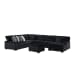 Nightfall - 6 Piece Sectional Set With RHF Chaise 2 Self Pillows - Grand Cord Black