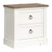 Kingston - Queen Upholstered Panel Bed, 2 Nightstands And Drawer Dresser With Landscape Mirror - Whisper White And Cerused Nutmeg