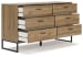 Deanlow - Honey- 6 Pc. - Dresser, Chest, Queen Platform Panel Bed, 2 Nightstands
