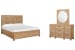 Coventry - California King Panel Bed And Drawer Dresser With Square Mirror - Honey Wheat