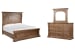 Gallant Grove - California King Panel Bed And Drawer Dresser With Landscape Mirror - Brown
