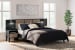 Charlang - Black / Gray - Queen Panel Platform Bed With 2 Extensions