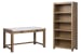 Plum Creek - Writing Desk With Bookcase - Sierra Brown / White