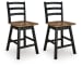Wildenauer - Swivel Stool (Set of 2) - Brown / Black