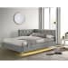 Amberley - Full Upholstered Corner Bed With LED And USB - Gray