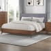 Century Modern - 4 Piece Bedroom Set (King Platform Bed, Dresser & Mirror, Night Stand) - Light Brown
