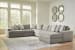 Avaliyah - 7 Pc. - 6-Piece Sectional With Raf Corner Chaise, Ottoman - Ash