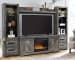 Wynnlow - 5 Pc. - Entertainment Center - 63" TV Stand With Fireplace Insert Glass/Stone - Gray