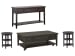 Westley Falls - Rectangular Cocktail Table With 2 Accent End Tables And Sofa Table - Graphite