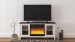 Dorrinson - 60" TV Stand With Fireplace Insert Glass/Stone - White / Black / Gray