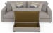 Trevor - 2 Piece Extra Deep Oversized Sofa With 1 Included Storage Cocktail Ottoman - Nickel
