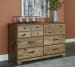Shurlee - Light Brown - 7 Pc. - Dresser, Mirror, King Crossbuck Panel Bed, 2 Nightstands