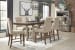 Lettner - Gray/Brown - 7 Pc. - Rectangular Dining Room Counter Extension Table, 6 Upholstered Barstools