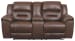 Stoneland - Chocolate - Dbl Rec Loveseat W/Console