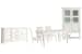 Willowbrook - Extendable Rectangular Dining Table With 4 Upholstered Side Chairs, Buffet And Display Cabinet - Egg Shell White